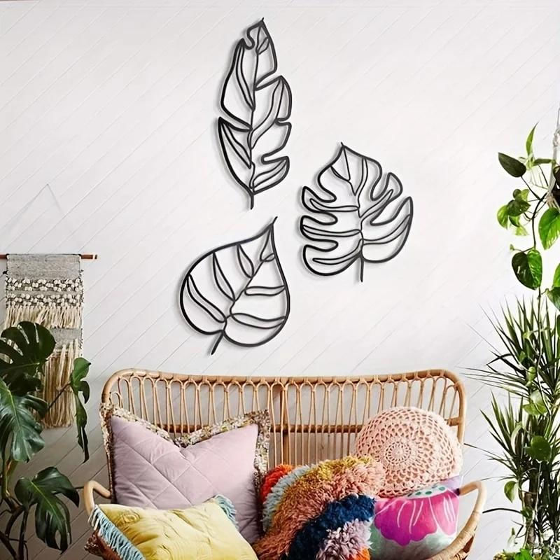 Decoração de Parede Animula com 3 Folhas - Arte Elegante para Casa