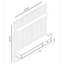 Painel para TV até 75 Polegadas Ripado com Prateleira Nicho e Gaveta Detroit Nature/Off White