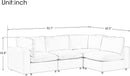 Sofá secional modular conversível,YUNLife & Home moderno estofado em forma de L Sofá de canto Sofá Cama para Sala de Estar, Apartamento, Mobiliário de Escritório