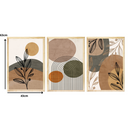 Trio de Quadros Abstrato Formas Boho Moderno