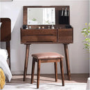 Penteadeiras Mesa penteadeira moderna com penteadeira espelho flip simples mesa de cabeceira de madeira maciça conjunto de mesa penteadeira para quarto Design Elegante