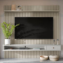 Painel para TV até 75 Polegadas Ripado com Prateleira Nicho e Gaveta Detroit Nature/Off White