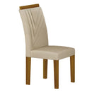 Conjunto Sala de Jantar com 4 Cadeiras Miami Freijo/OffWhite/Palha