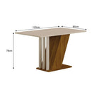 Conjunto Sala de Jantar com 4 Cadeiras Miami Freijo/OffWhite/Palha