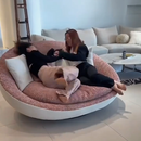 Sofá Rotativo Casal Puff Luxe Moderno