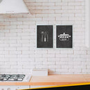 Quadrinho Placa Para Cozinha Moderna Talher Panela Decoração