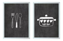 Quadrinho Placa Para Cozinha Moderna Talher Panela Decoração