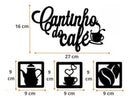 Cantinho Do Café Quadros E Bandeja Para Decoração Preto Mdf