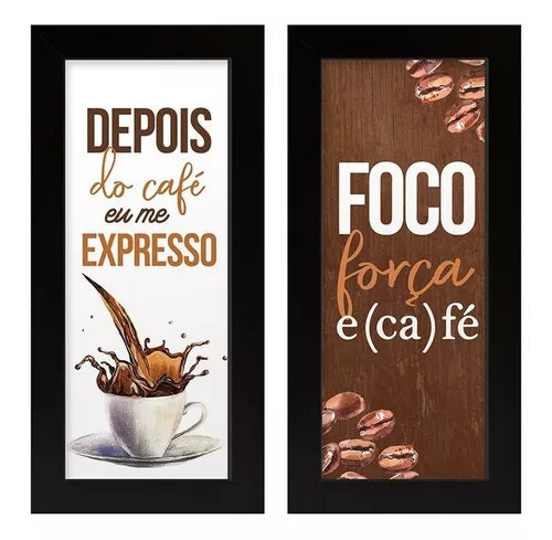 Dupla De Quadros Decorativo Café 28x23