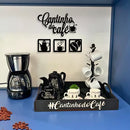 Cantinho Do Café Quadros E Bandeja Para Decoração Preto Mdf