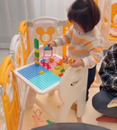 Parque Infantil Disney 7 em 1 Balanço Cesta Basquete Escorregador (GANHE 1 TAPETE DE BRINDE)