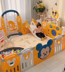 Parque Infantil Disney 7 em 1 Balanço Cesta Basquete Escorregador (GANHE 1 TAPETE DE BRINDE)