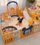 Parque Infantil Disney 7 em 1 Balanço Cesta Basquete Escorregador (GANHE 1 TAPETE DE BRINDE)