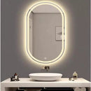 Espelho Oval Gigante 120x60 Corpo Inteiro LED Touch Jateado Na Borda Com Iluminação Decoração Chique