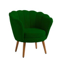 Poltrona Decorativa Petala Pés Palito Veludo - Kimi Design