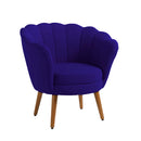 Poltrona Decorativa Petala Pés Palito Veludo - Kimi Design