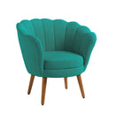 Poltrona Decorativa Petala Pés Palito Veludo - Kimi Design