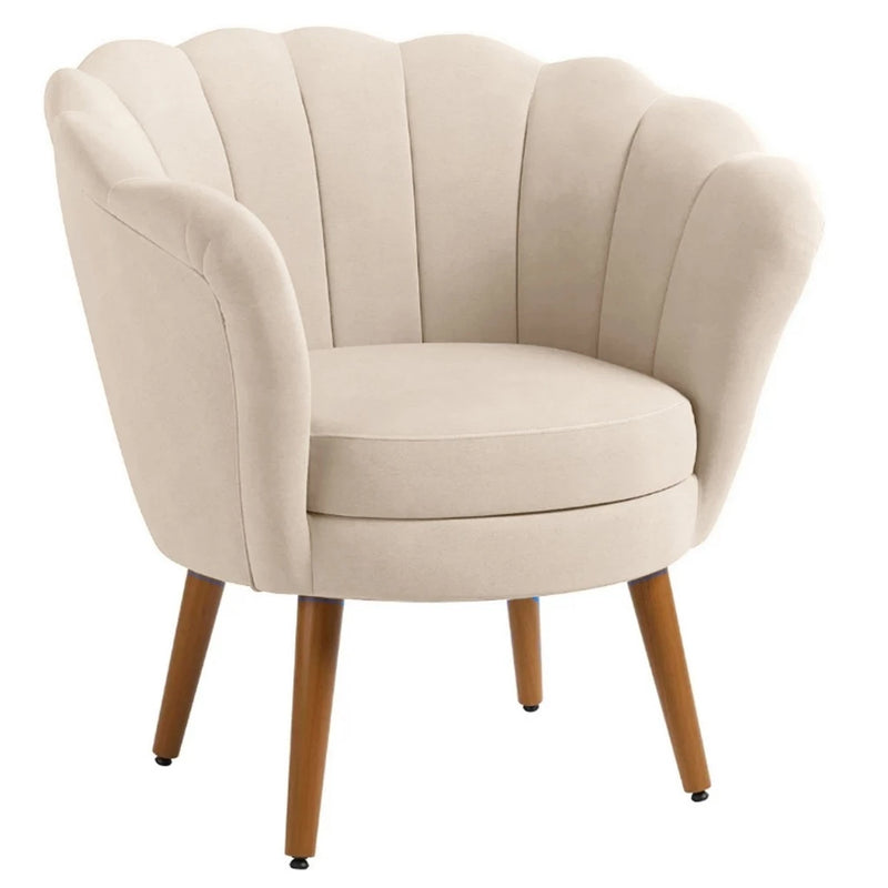 Poltrona Decorativa Petala Pés Palito Veludo - Kimi Design