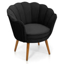 Poltrona Decorativa Petala Pés Palito Veludo - Kimi Design