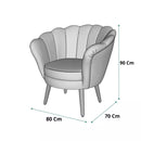 Poltrona Decorativa Petala Pés Palito Veludo - Kimi Design