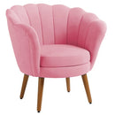 Poltrona Decorativa Petala Pés Palito Veludo - Kimi Design
