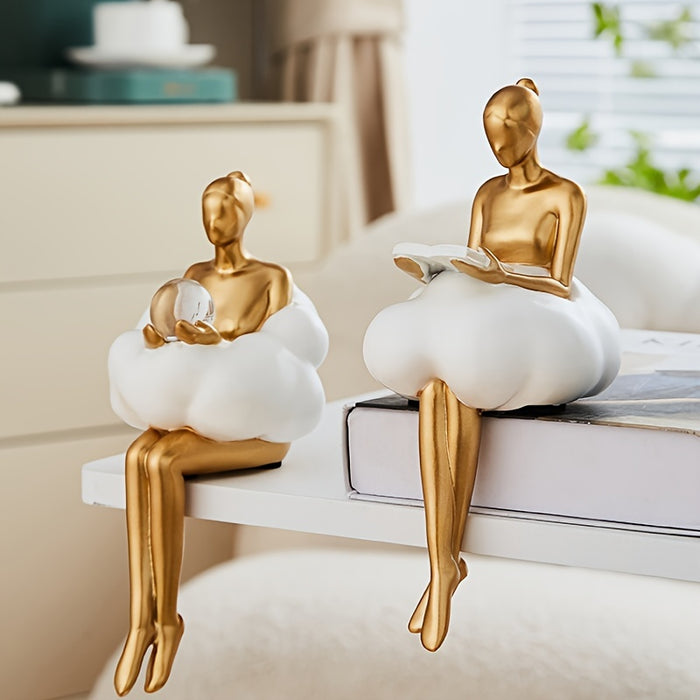 Estátua Decorativa de Figura Feminina Abstrata em Resina | A Casa Gênia