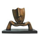 Escultura Decorativa de Resina Rosto Cobre e Marrom 25cm BTC