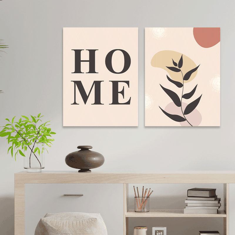 Kit 2 Quadros Decorativos Vinílico Home