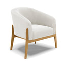 Poltrona Decorativa Base Madeira Kit 2 Stella Bouclê Off White D03 - D'rossi