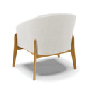Poltrona Decorativa Base Madeira Kit 2 Stella Bouclê Off White D03 - D'rossi