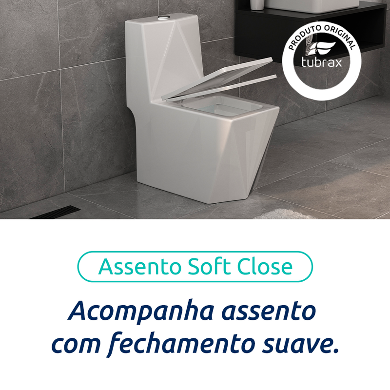 Vaso Sanitário Monobloco Completo - Caixa Acoplada Privada modelo Diamante Tubrax
