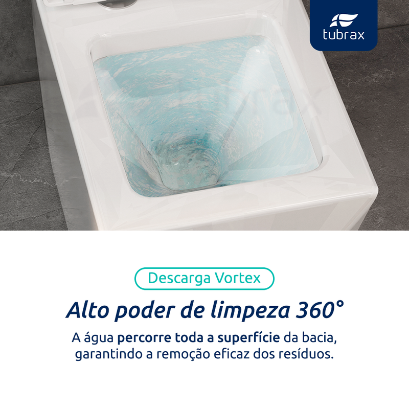 Vaso Sanitário Monobloco Completo - Caixa Acoplada Privada modelo Diamante Tubrax