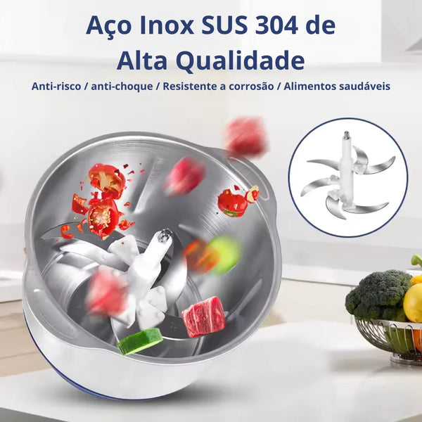 [Leve 2 Pague 1] Moedor de Carne Elétrico de Aço Inoxidável + BRINDE: Faqueiro Com 9 Peças