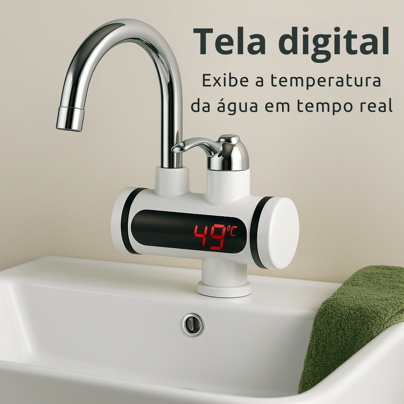 Aquecedor de Torneira Elétrico Com Torneira para Cozinha Banheiro 110V 220V 3000W