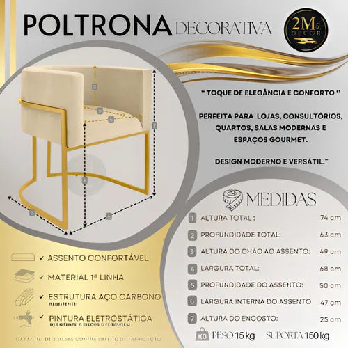 Kit 2 Poltronas Lua Luxo Varias Cores