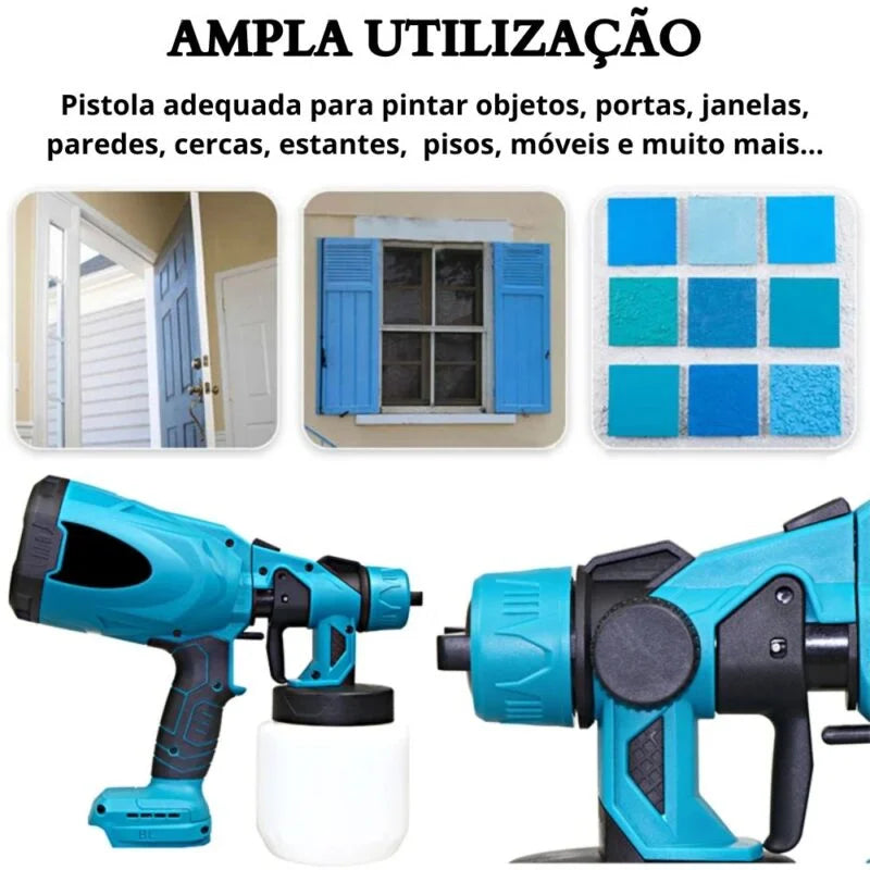Pistola De Pintura Alta Potência Elétrica Portátil 1L 42000rpm