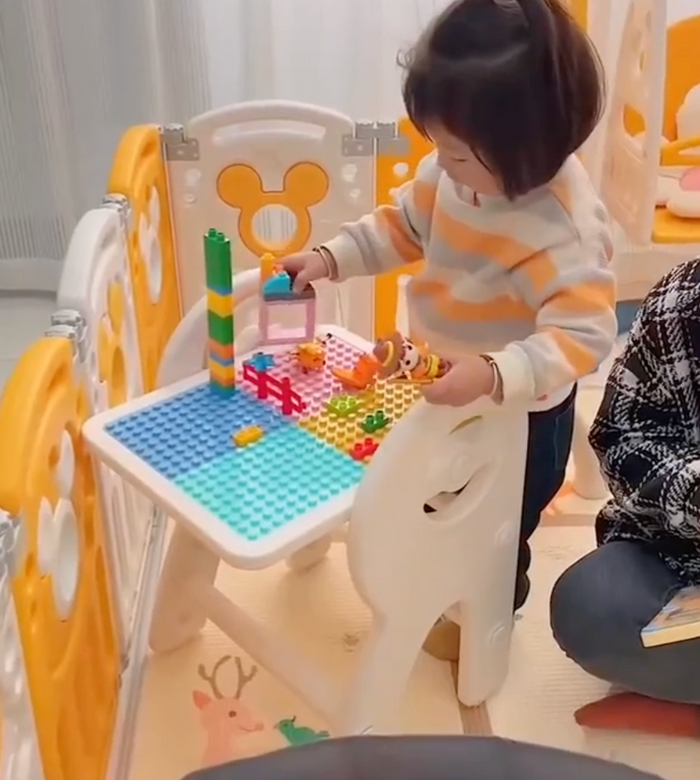Parque Infantil Disney 7 em 1 Balanço Cesta Basquete Escorregador (GANHE 1 TAPETE DE BRINDE)
