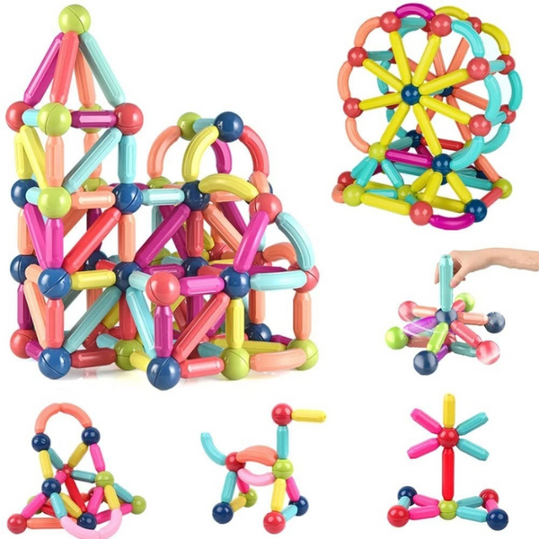Blocos De Montar Magnéticos – Construções 3D Criativas Para Crianças