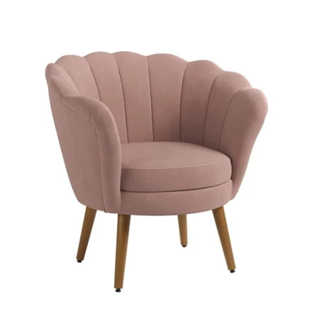 Poltrona Decorativa Petala Pés Palito Veludo - Kimi Design