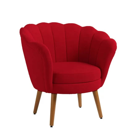Poltrona Decorativa Petala Pés Palito Veludo - Kimi Design