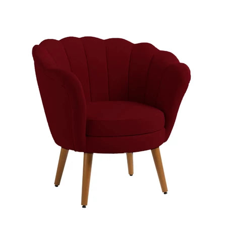 Poltrona Decorativa Petala Pés Palito Veludo - Kimi Design