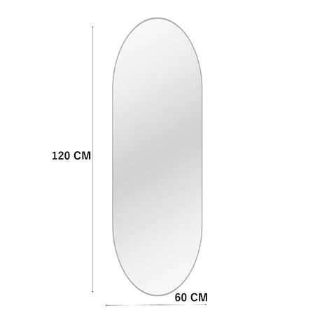 Espelho Oval Gigante 120x60 Corpo Inteiro LED Touch Jateado Na Borda Com Iluminação Decoração Chique