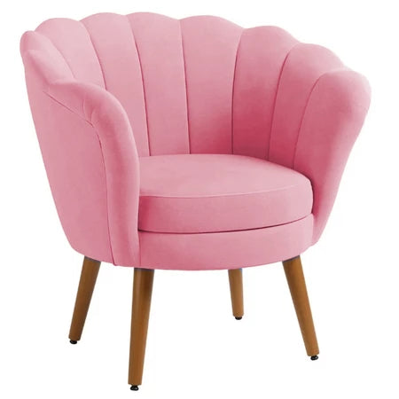 Poltrona Decorativa Petala Pés Palito Veludo - Kimi Design