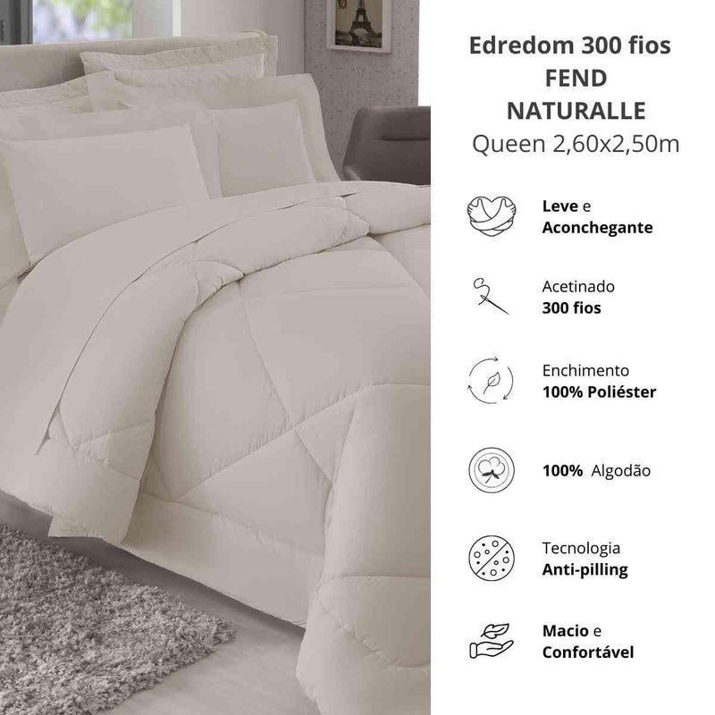 Edredom Queen 300 Fios Liso Acetinado Naturalle Fend