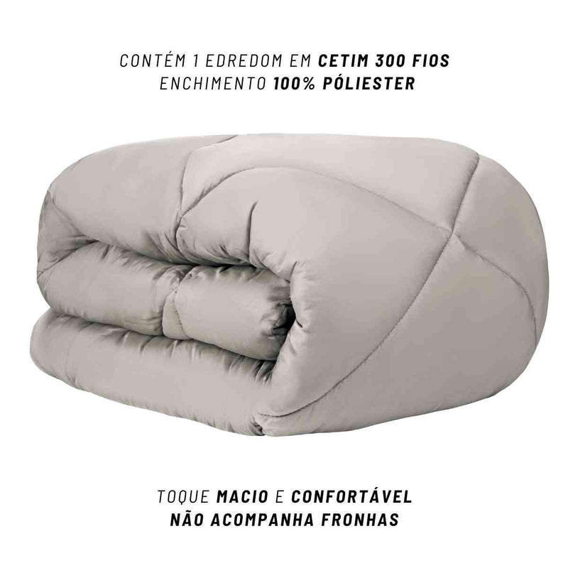 Edredom Queen 300 Fios Liso Acetinado Naturalle Fend