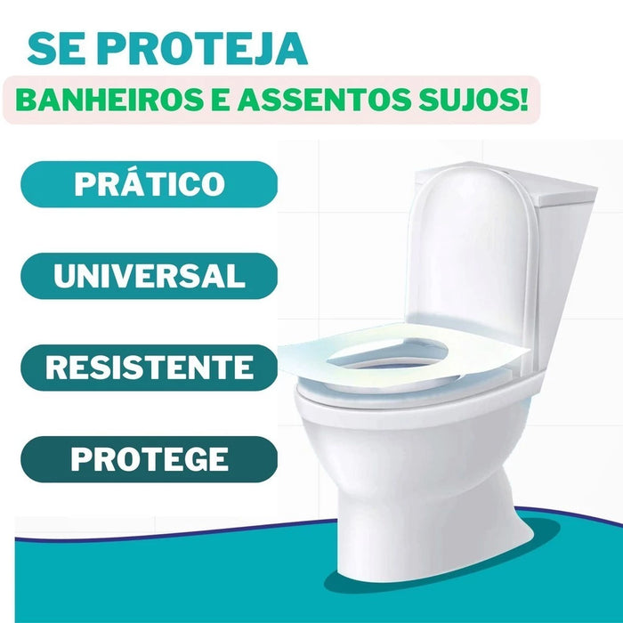 CapaClean® – 50 Capas Individuais para Vaso Sanitário + Brinde Exclusivo - Higiene em 1º Lugar 🏆