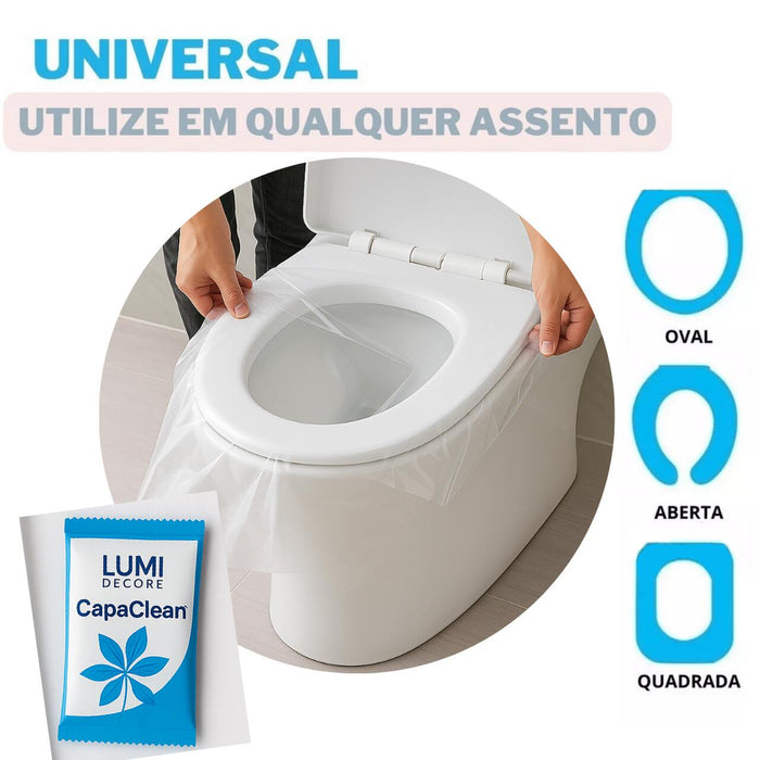 CapaClean® – 50 Capas Individuais para Vaso Sanitário + Brinde Exclusivo - Higiene em 1º Lugar 🏆